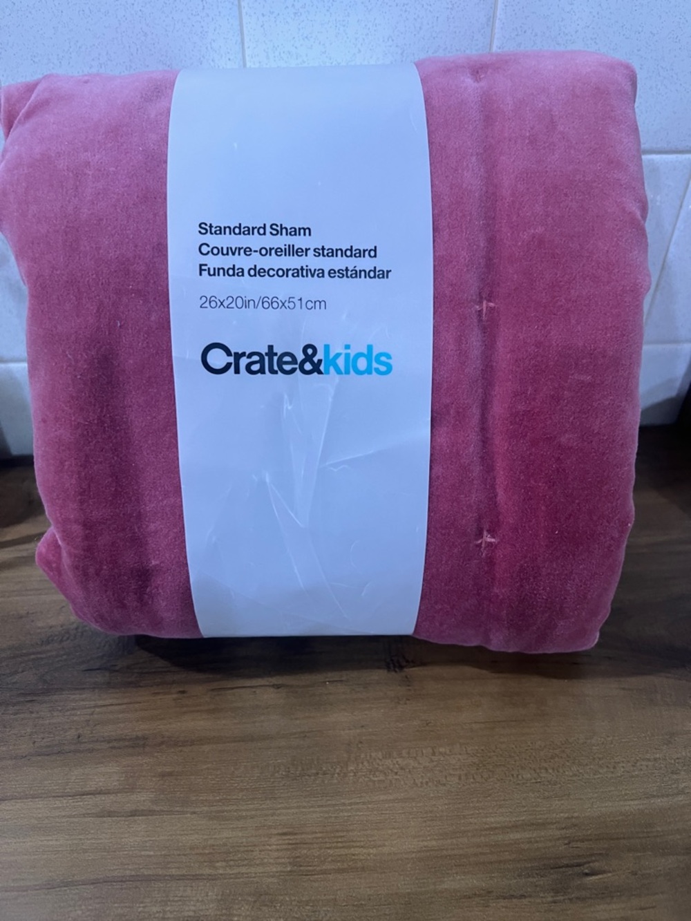 NWT Velvet Standard Sham in Rose Pink